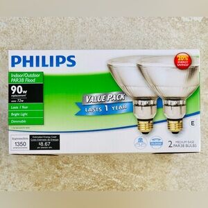 Philips Energy-Saving White Flood Light Bulbs